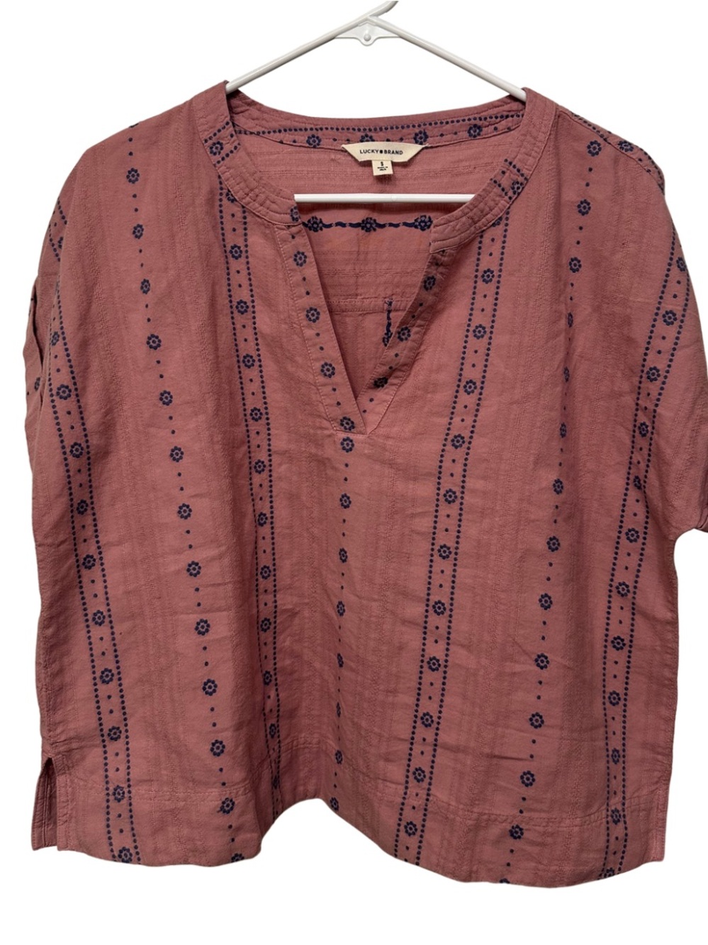 Lucky Brand Printed Gauze Top — Size Small